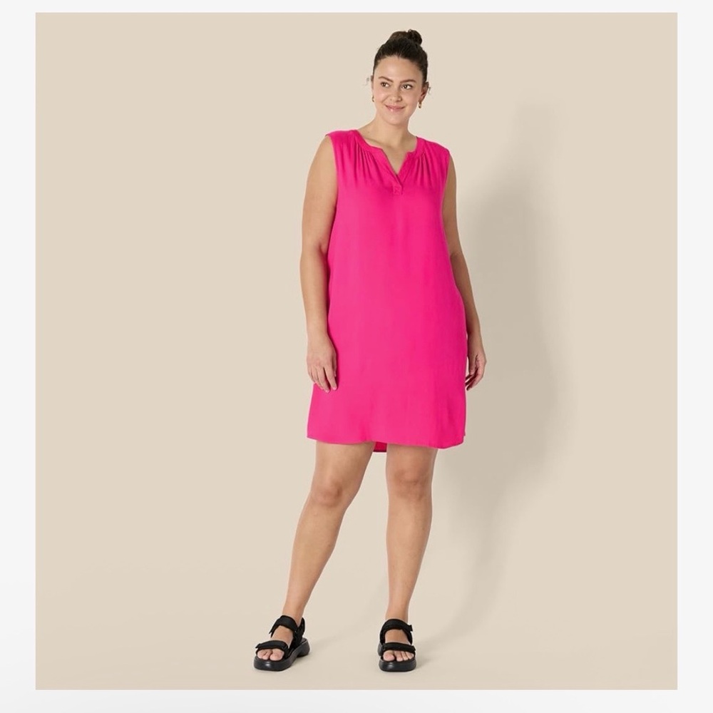 Amazon Essentials Pink Sleeveless Woven Shift Dress M